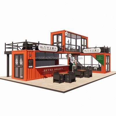 20 Fuß vorgefertigte mobile Kaffeeshop Container Bar mit individueller Farbe und galvanisierter Stahlbiegung