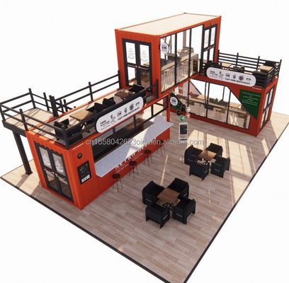 20 Fuß vorgefertigte mobile Kaffeeshop Container Bar mit individueller Farbe und galvanisierter Stahlbiegung