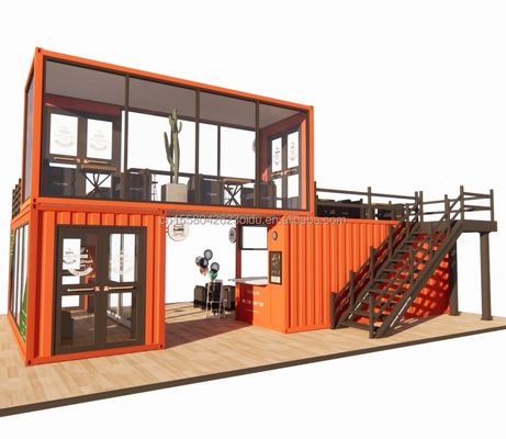 20 Fuß vorgefertigte mobile Kaffeeshop Container Bar mit individueller Farbe und galvanisierter Stahlbiegung