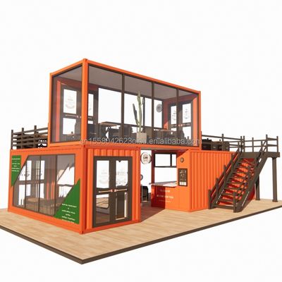 20 Fuß vorgefertigte mobile Kaffeeshop Container Bar mit individueller Farbe und galvanisierter Stahlbiegung