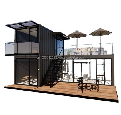 Galvanisierter Stahlbogenbehälter Kaffeeshop 40ft Vorgefertigtes Haus Gebäudedesign für Stahlrahmen Hotel