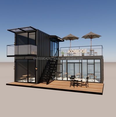 Galvanisierter Stahlbogenbehälter Kaffeeshop 40ft Vorgefertigtes Haus Gebäudedesign für Stahlrahmen Hotel