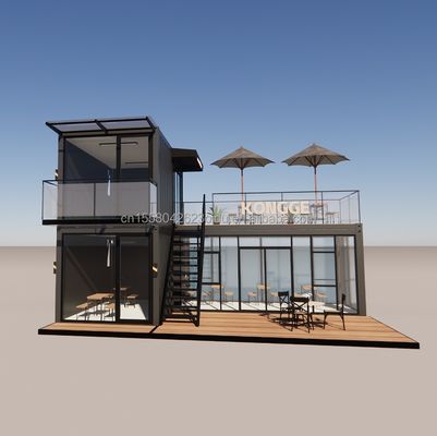 Galvanisierter Stahlbogenbehälter Kaffeeshop 40ft Vorgefertigtes Haus Gebäudedesign für Stahlrahmen Hotel