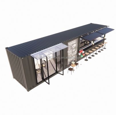 Galvanisierte Stahlquadratrohre Hauptstruktur 20ft-40ft Modularbehälter Kaffeeshop Essensstand mit modernem Design