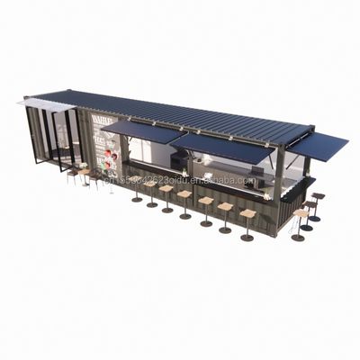 Galvanisierte Stahlquadratrohre Hauptstruktur 20ft-40ft Modularbehälter Kaffeeshop Essensstand mit modernem Design