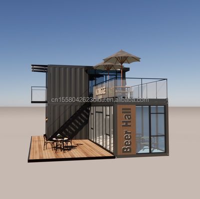 Galvanisierter Stahlbogenbehälter Kaffeeshop 40ft Vorgefertigtes Haus Gebäudedesign für Stahlrahmen Hotel