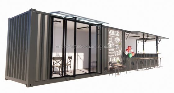 Galvanisierte Stahlquadratrohre Hauptstruktur 20ft-40ft Modularbehälter Kaffeeshop Essensstand mit modernem Design