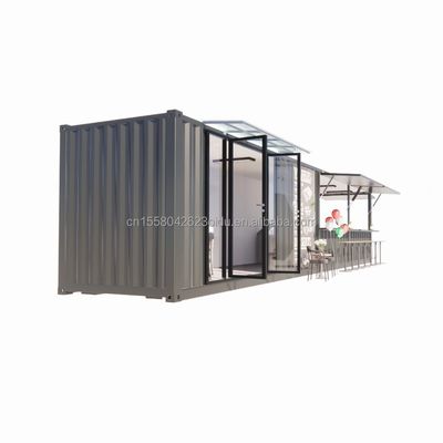 Galvanisierte Stahlquadratrohre Hauptstruktur 20ft-40ft Modularbehälter Kaffeeshop Essensstand mit modernem Design