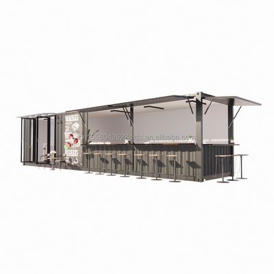 Galvanisierte Stahlquadratrohre Hauptstruktur 20ft-40ft Modularbehälter Kaffeeshop Essensstand mit modernem Design