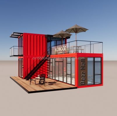 Pingui angepasst 20ft/40ft Galvanisiertes Stahl Quadratrohr Versandbehälter Kaffee Portable Container Restaurant für Shop