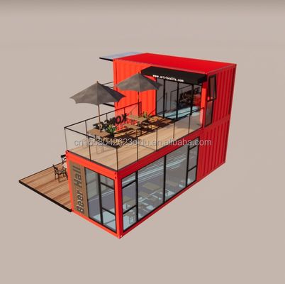 Pingui angepasst 20ft/40ft Galvanisiertes Stahl Quadratrohr Versandbehälter Kaffee Portable Container Restaurant für Shop