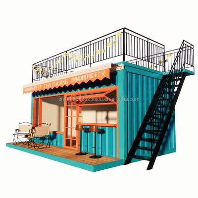 20ft Zwei-Schicht-Flachverpackung Behälter Stahlrahmen Garage Einzelhandel Modernes Design und galvanisiertes Stahl Biegen 180g