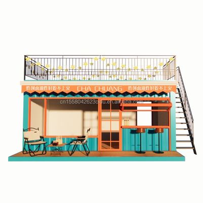 20ft Zwei-Schicht-Flachverpackung Behälter Stahlrahmen Garage Einzelhandel Modernes Design und galvanisiertes Stahl Biegen 180g