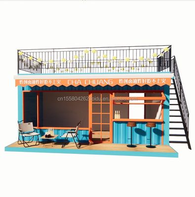 20ft Zwei-Schicht-Flachverpackung Behälter Stahlrahmen Garage Einzelhandel Modernes Design und galvanisiertes Stahl Biegen 180g