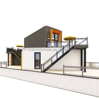 Container Bar Modifiziertes Restaurant Kaffeehaus mit Stahlkonstruktion Gebäude und 50/75/100mm Welle Sandwich Panel Wand