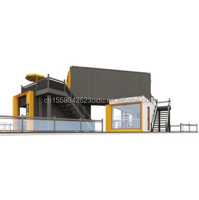 Container Bar Modifiziertes Restaurant Kaffeehaus mit Stahlkonstruktion Gebäude und 50/75/100mm Welle Sandwich Panel Wand