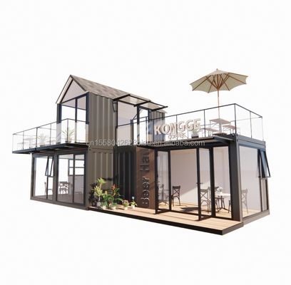 20ft 40ft Modernes einfaches Hotel 4 Schlafzimmer 1 Garage Fertighaus Container Villa Haus Apex Dach schnell zusammengebaut