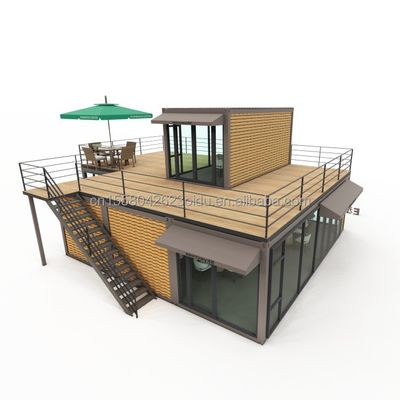 Verzinkte Stahlquadratrohre Hauptstruktur Vorgefertigte Villa Haus Moderne Modular Container Luxus Drei Schlafzimmer