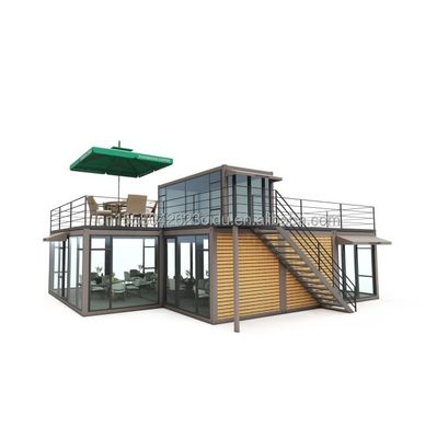 Verzinkte Stahlquadratrohre Hauptstruktur Vorgefertigte Villa Haus Moderne Modular Container Luxus Drei Schlafzimmer