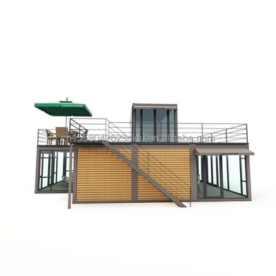 Verzinkte Stahlquadratrohre Hauptstruktur Vorgefertigte Villa Haus Moderne Modular Container Luxus Drei Schlafzimmer