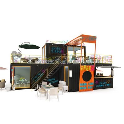 Modifizierter 20 Fuß 40 Fuß Prefab Shipping Container Pop Up Coffee Shop Restaurant Mobile Container Bar für modifiziertes Design
