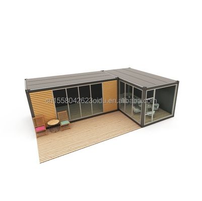 Stahlrahmen Verzinktes Stahl biegen 180g einfache vorgefertigte Blockhütten Holz Kleines Haus tragbare Hütten mit 20ft oder 40ft Größe