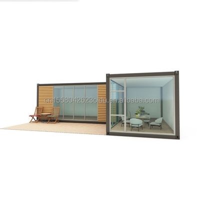Stahlrahmen Verzinktes Stahl biegen 180g einfache vorgefertigte Blockhütten Holz Kleines Haus tragbare Hütten mit 20ft oder 40ft Größe