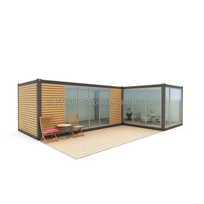 Stahlrahmen Verzinktes Stahl biegen 180g einfache vorgefertigte Blockhütten Holz Kleines Haus tragbare Hütten mit 20ft oder 40ft Größe