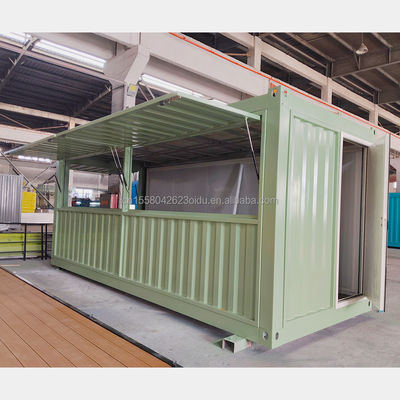 Aluminiumlegierung Fensterbehälter Kaffeebar 10ft 20ft Fast Food Mini-Pop-up-Shop mit Wand 50/75/100mm Welle Sandwich-Panel