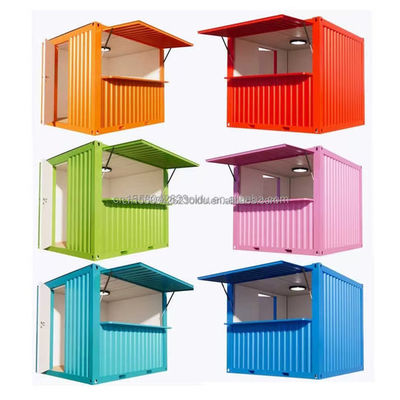 Aluminiumlegierung Fensterbehälter Kaffeebar 10ft 20ft Fast Food Mini-Pop-up-Shop mit Wand 50/75/100mm Welle Sandwich-Panel