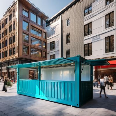 Verzinkte Stahlquadratrohre Hauptstruktur Containerhäuser für die gesamte Montage 20ft 40ft Prefab Kaffeeshop