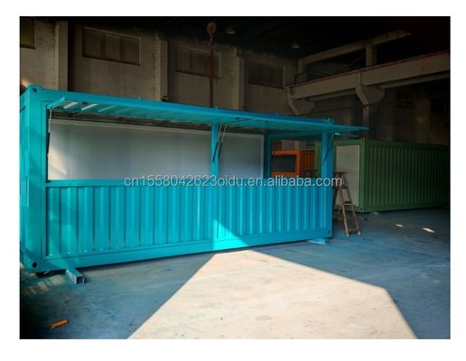 Verzinkte Stahlquadratrohre Hauptstruktur Containerhäuser für die gesamte Montage 20ft 40ft Prefab Kaffeeshop