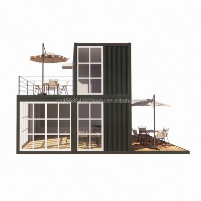 20ft Vorgefertigte Versand Kleine Häuser Containerhaus Bewegliches Vorgefertigtes Haus für den Laden im chinesischen Design Stil