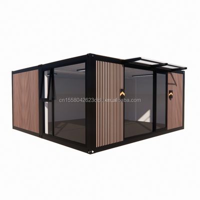 Flat Top Container Vorfertigung Studio Imitation Holz PVC Wandplatte für erschwingliche Familienwohnung in 20ft oder 40ft Größen
