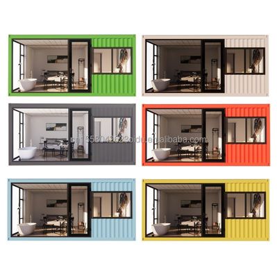 Erschwinglich 20ft oder 40ft Portable Light Steel Flat Roof Container Vorgefertigtes Studio Zuhause mit individueller Farbe