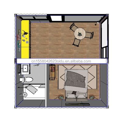 Erschwinglich 20ft oder 40ft Portable Light Steel Flat Roof Container Vorgefertigtes Studio Zuhause mit individueller Farbe