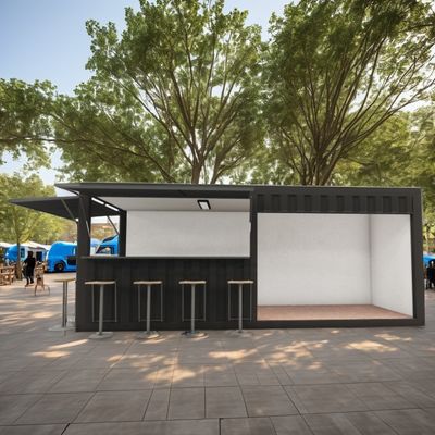 20ft Mini Pop-up Shop Container für Fast-Food Restaurant Convenience Store Kiosk und Haus Galvanisiertes Stahl biegen 180g