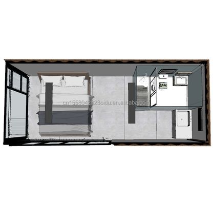 Holzfestes Solarhaus aus Stahl 20ft Flat Containerhaus mit Wand 50/75/100mm Welle Sandwich Panel