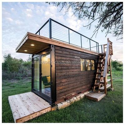 50/75/100mm Wellen-Sandwich-Panel Kleines Holz Prefab Haus Container Wohnen Zwei Stockwerke Container Gebäude Hütten Holzvilla