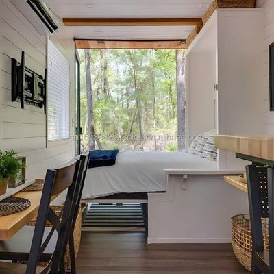 Galvanisiertes Stahlbogen 40ft tragbares Holzcontainerhaus mit 2 Schlafzimmern und 1 Wohnzimmer