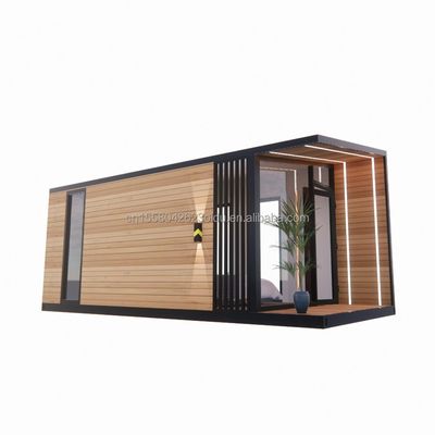 20 Fuß vorgefertigtes Containerhaus mit Stahlrahmen Aluminiumlegierung Fenster Holzglashaus und galvanisierte Stahl Biegung