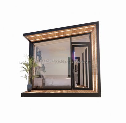20 Fuß vorgefertigtes Containerhaus mit Stahlrahmen Aluminiumlegierung Fenster Holzglashaus und galvanisierte Stahl Biegung