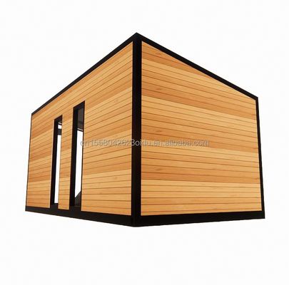 20 Fuß vorgefertigtes Containerhaus mit Stahlrahmen Aluminiumlegierung Fenster Holzglashaus und galvanisierte Stahl Biegung