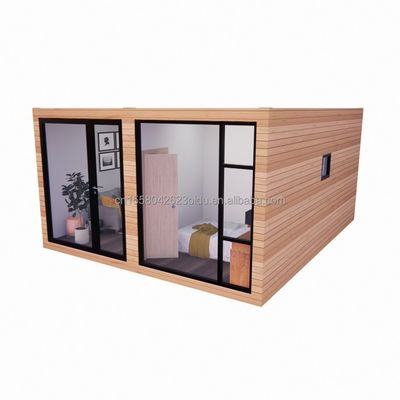 Vorgefertigtes Holzglas Sonnenlichthaus Containerhaus mit kundenspezifischer Farbe und Wand 50/75/100mm Wellen-Sandwich-Panel