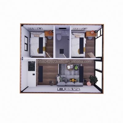 Vorgefertigtes Holzglas Sonnenlichthaus Containerhaus mit kundenspezifischer Farbe und Wand 50/75/100mm Wellen-Sandwich-Panel