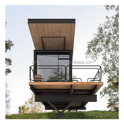 Galvanisierte Quadratrohren aus Stahl Vorgefertigte Modularkabinen Holzgarten Sonnenzimmer Komplettgeräte