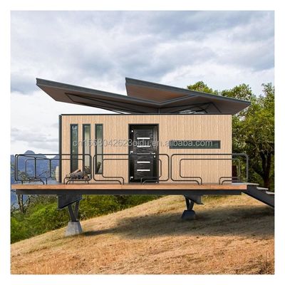 Galvanisierte Quadratrohren aus Stahl Vorgefertigte Modularkabinen Holzgarten Sonnenzimmer Komplettgeräte