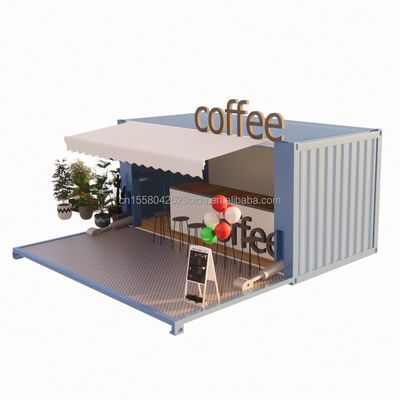 50/75/100mm Welle Sandwich Panel Wand Luxus 20ft Klappbehälter Haus für Kaffeeshop/Container Cafe/Container Bar