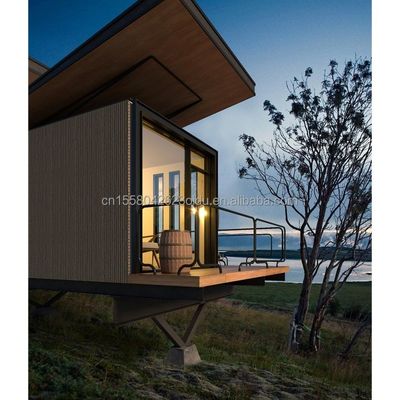 Galvanisierte Quadratrohren aus Stahl Vorgefertigte Modularkabinen Holzgarten Sonnenzimmer Komplettgeräte