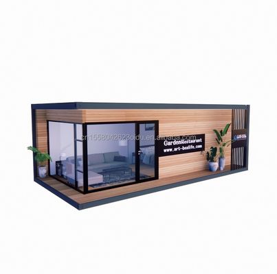 Containerhaus Vorgefertigte Häuser Holzglas Sonnenzimmerhaus mit galvanisierten Quadratrohren aus Stahl